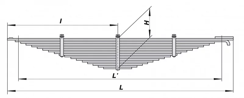 купить Рессора передняя  УСИЛЕННАЯ (на 55111) 13т./10 мм (18 листов) 751018KZ-2902012-10 / АО "ЧМЗ" г.Чусовой